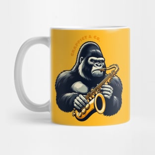 Gorilla playing saxophone Mug